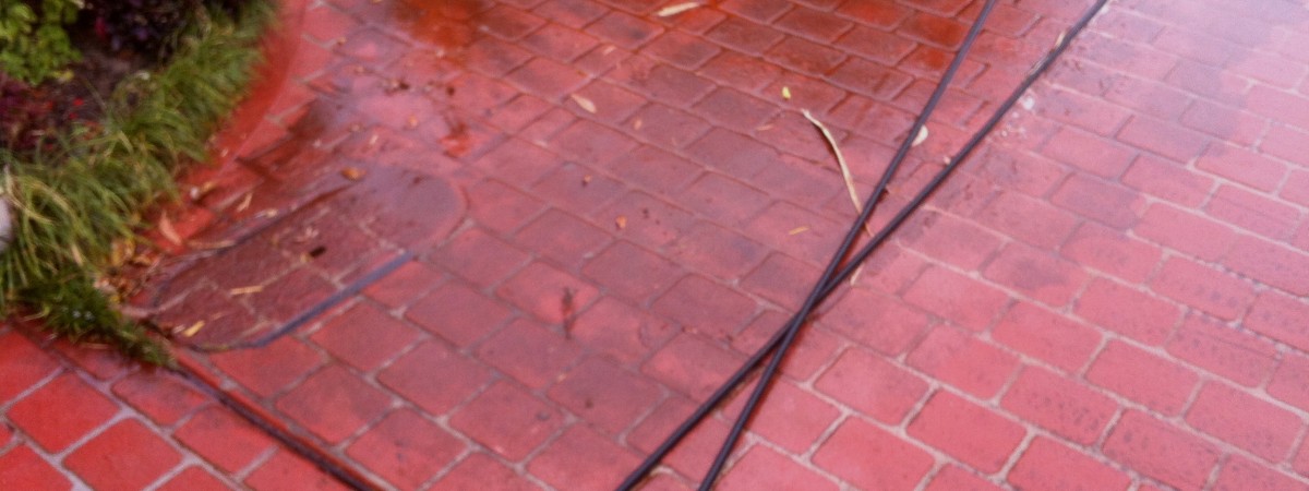 BEFORE: Stencil Concrete Driveway Muck!